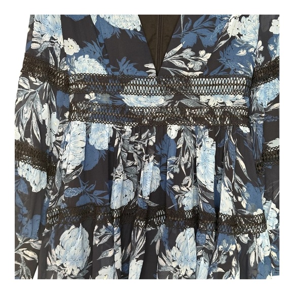 Bardot Women's Hallie Braid-Trimmed Floral Mini Dress. Sz: L - Picture 5 of 14